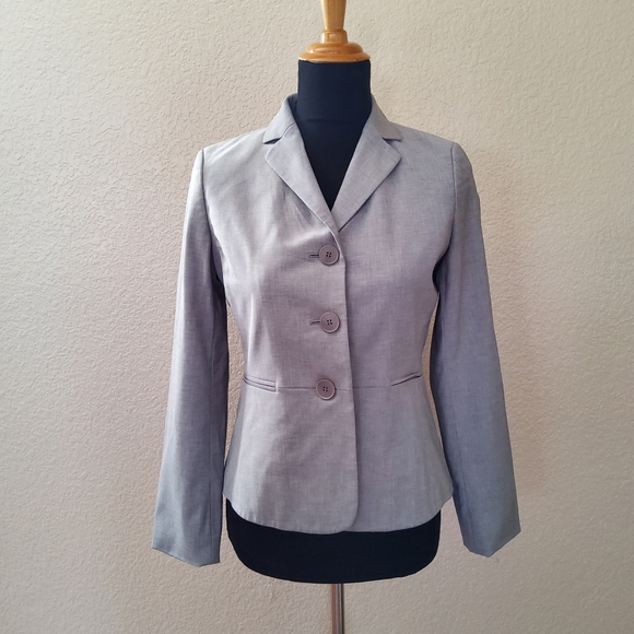 Talbots Wool Blazer Jacket Career Office Work Professional Size 4P Grey New - Picture 1 of 8